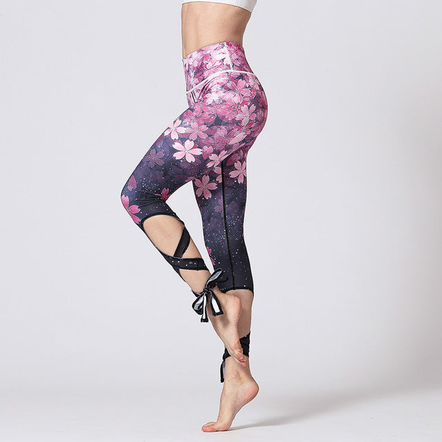 Sweet Flower Fitness Yoga Pants Sport Training Leggings Gym - GilloServ