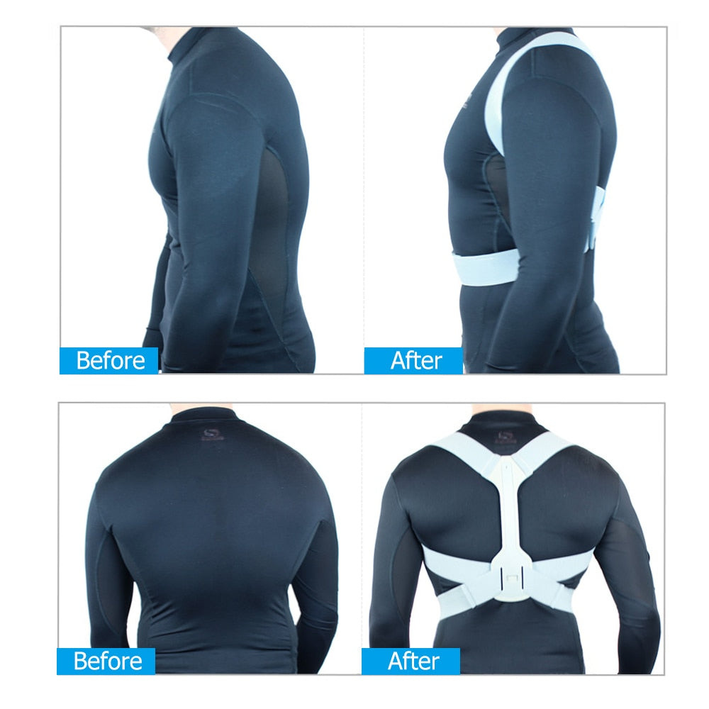Silver Adjustable Back Posture Corrector Back Pain Relief Belt - GilloServ