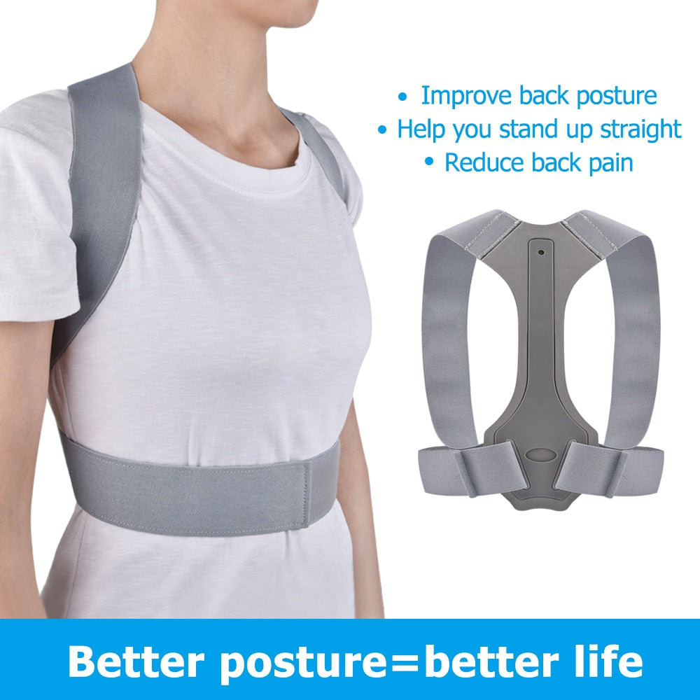 Silver Adjustable Back Posture Corrector Back Pain Relief Belt - GilloServ