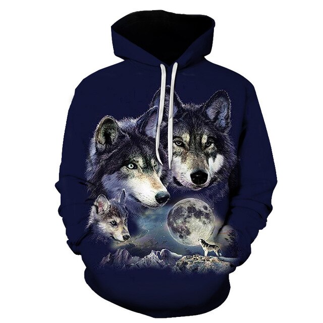 Fashion Galaxy Space 3D Hoodie bright wolf Print Hoodies - GilloServ
