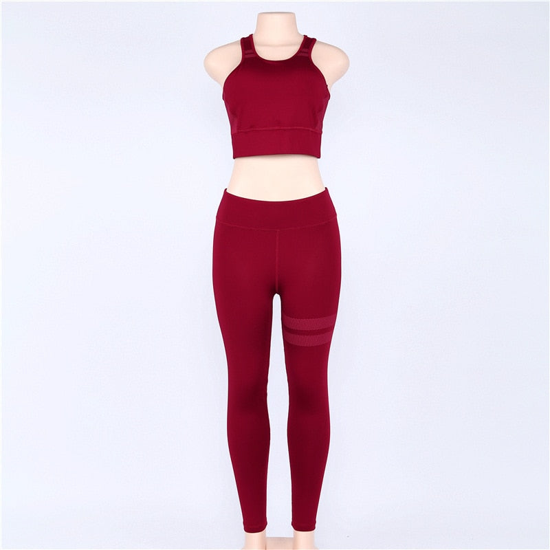 High Waist 2 Piece Fitness Set Women New Seamless Leggings - GilloServ