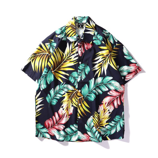 Summer Mens Colorful Hawaiian Shirt Hip Hop Streetwear - GilloServ