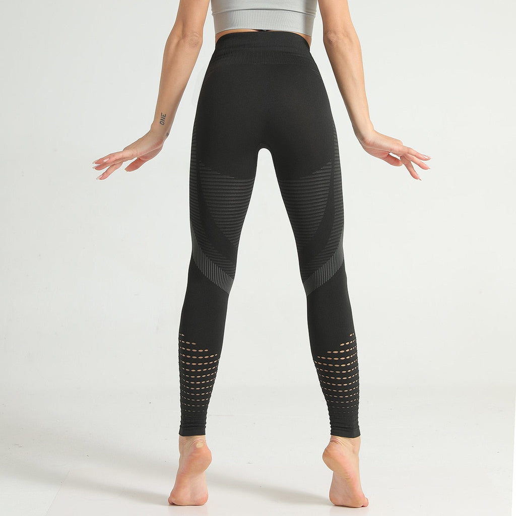 Hollow Out Fitness Gym Leggings Seamless Workout Running Activewear - GilloServ