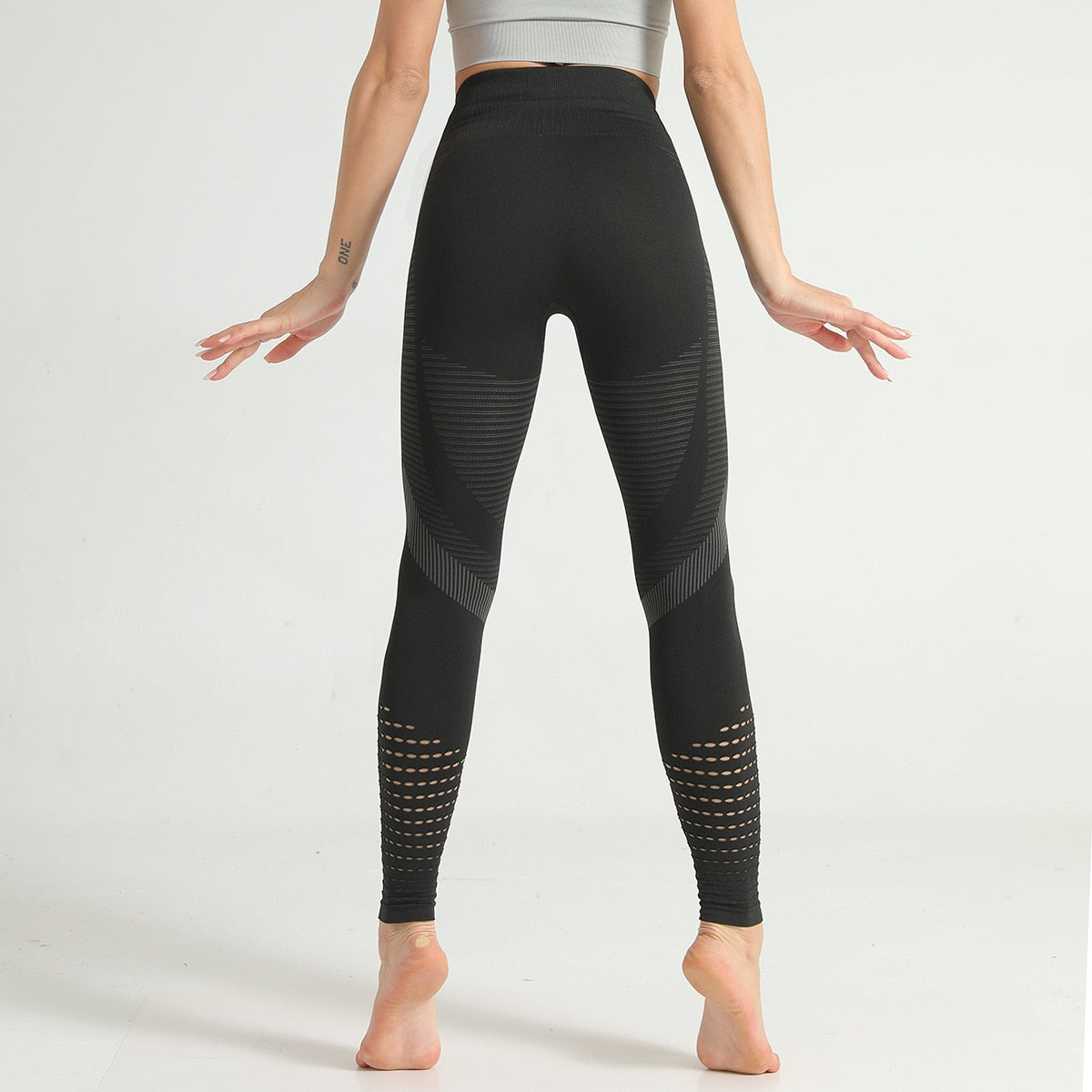 Hollow Out Fitness Gym Leggings Seamless Workout Running Activewear - GilloServ