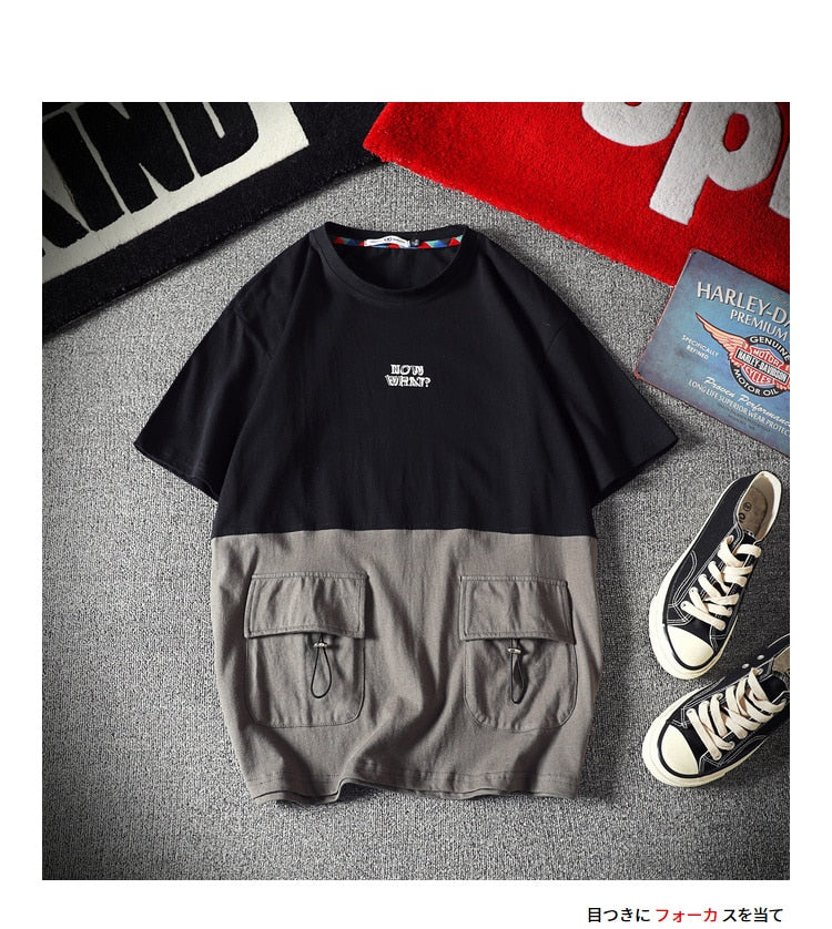 Men's Cotton Fashion T-shirt Mens Summer Patchwork T-Shirt - GilloServ