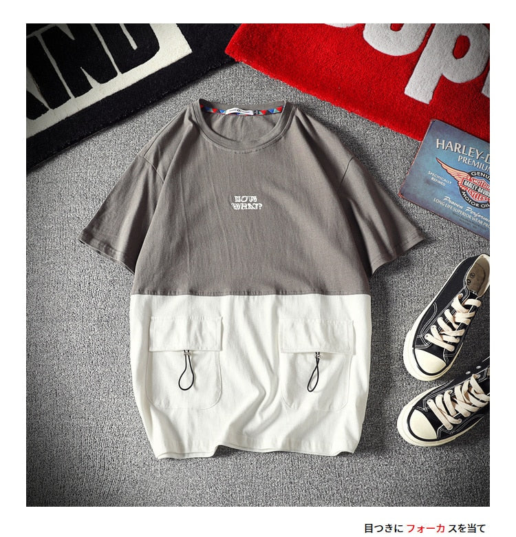 Men's Cotton Fashion T-shirt Mens Summer Patchwork T-Shirt - GilloServ