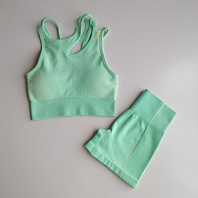 2pcs Seamless Yoga Sets Women Sport Wear - GilloServ