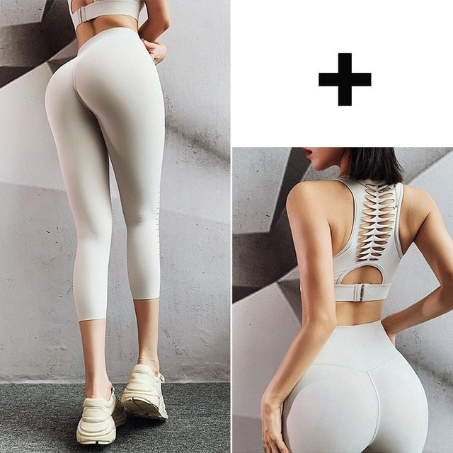 Yoga Crop Top Push up Underwear Gym Running Shockproof Shirt-18