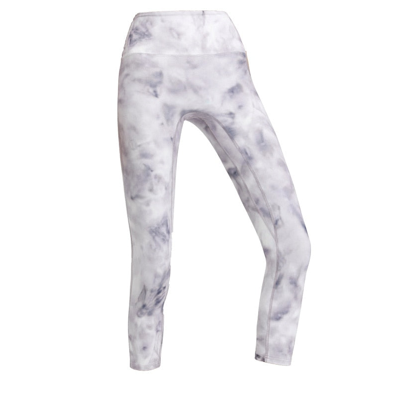 Tie Dye NO FRONT SEAM Sport Gym Yoga Capri Leggings Women - GilloServ