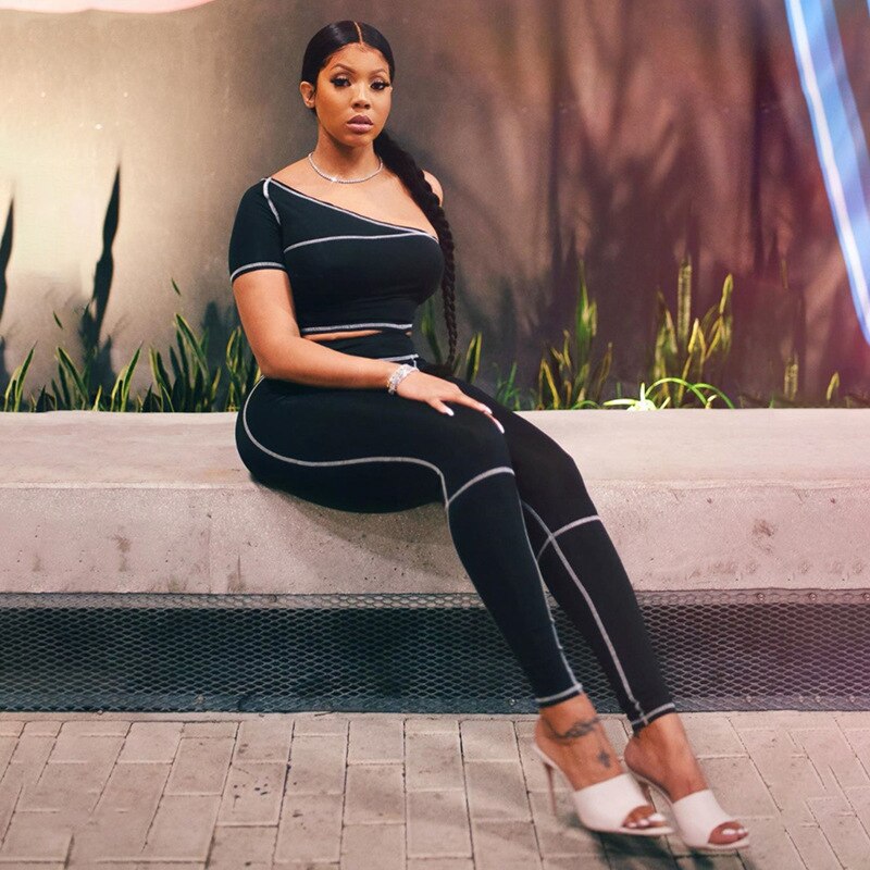 Striped Patchwork Yoga Sports Two Piece Tracksuit - GilloServ
