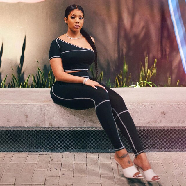Striped Patchwork Yoga Sports Two Piece Tracksuit - GilloServ