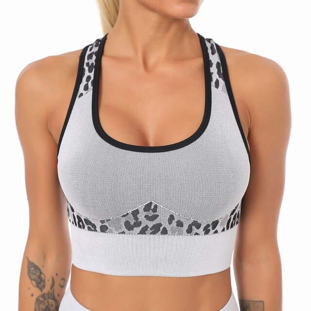 Seamless Yoga Sets Leopard High Waist Leggings - GilloServ