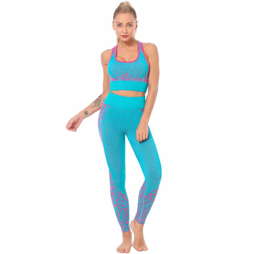 Seamless Leopard Yoga Suit Gym Clothings Women Bra Top And Leggings Sexy Fitness Sports Running Push Up Hips Lifting Tracksuit - GilloServ