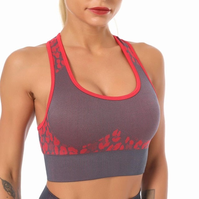 Seamless Leopard Yoga Suit Gym Clothings Women Bra Top And Leggings Sexy Fitness Sports Running Push Up Hips Lifting Tracksuit - GilloServ