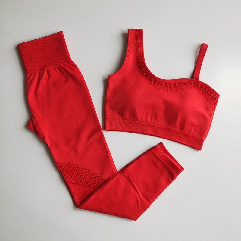 One Shoulder Seamless Yoga Fitness Sports Leggings Pants - GilloServ