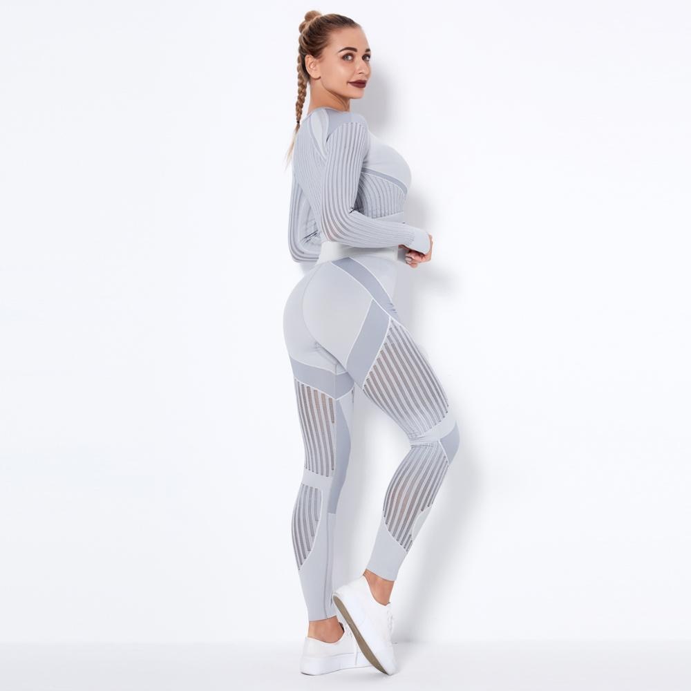 Seamless Yoga Set Women Gym Clothes Long Sleeve Crop - GilloServ