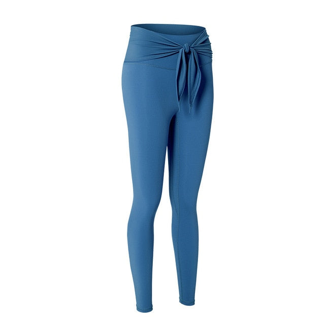 Tie Knot Solid  Yoga Pants - GilloServ