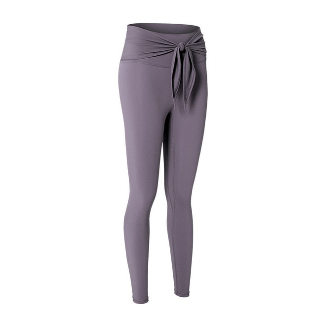 Tie Knot Solid  Yoga Pants - GilloServ