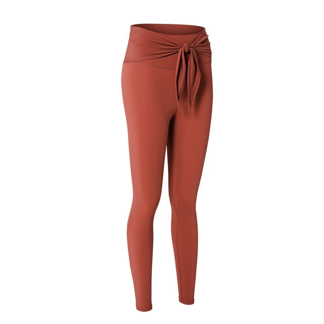 Tie Knot Solid  Yoga Pants - GilloServ