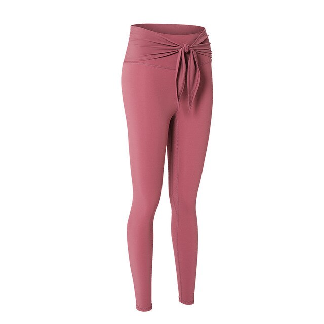 Tie Knot Solid  Yoga Pants - GilloServ