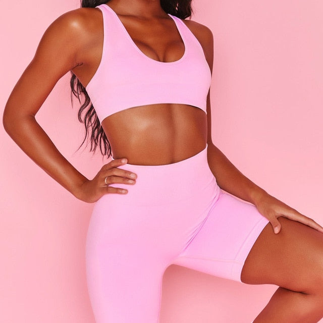 Sportswear Yoga Set Women GYM Clothing Solid Sleeveless - GilloServ
