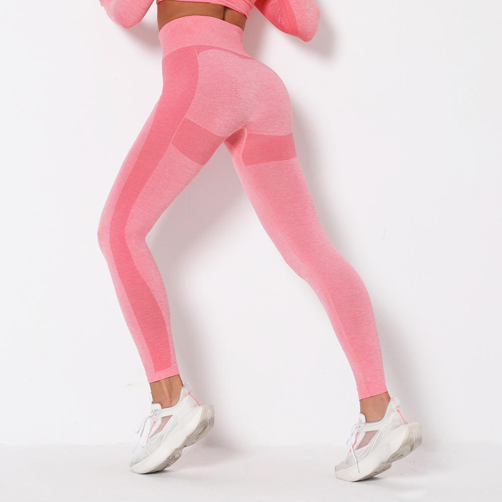 Seamless Patchwork Yoga Set Gym Clothing Fashion Long Sleeve Top Leggings Suit Push Up Workout Training Running Sports Tracksuit - GilloServ