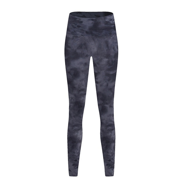 Autumn Seamless Tie Dye Print Yoga Leggings No T-line Fitness Gym Yoga Pantalones High Elastics High Waist Sports Slim Trousers - GilloServ