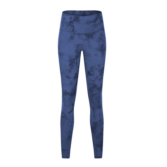 Autumn Seamless Tie Dye Print Yoga Leggings No T-line Fitness Gym Yoga Pantalones High Elastics High Waist Sports Slim Trousers - GilloServ