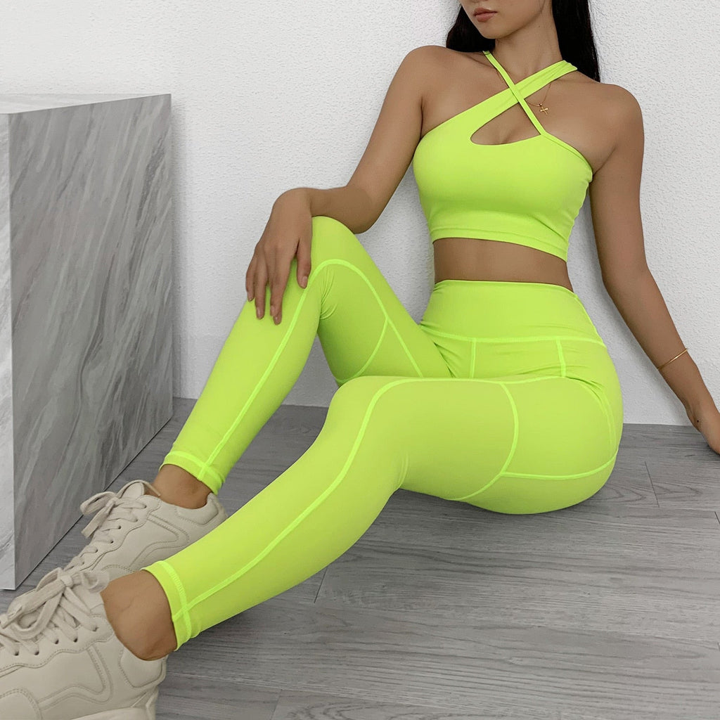 Seamless Yoga Gym Set Women Tracksuit Fitness Sportswear - GilloServ