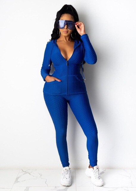 Sportswear Jacquard Hooded Set Gym Fitness Tracksuit - GilloServ
