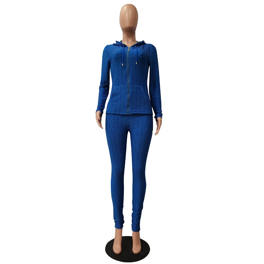 Sportswear Jacquard Hooded Set Gym Fitness Tracksuit - GilloServ