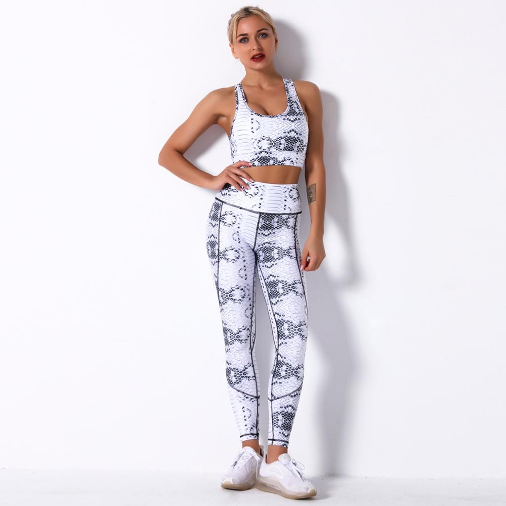 Seamless Floral Print Gym Yoga Set Fashion Fitness Vest Crop Top Leggings Suit Push Up Workout Training Running Energy Clothing - GilloServ