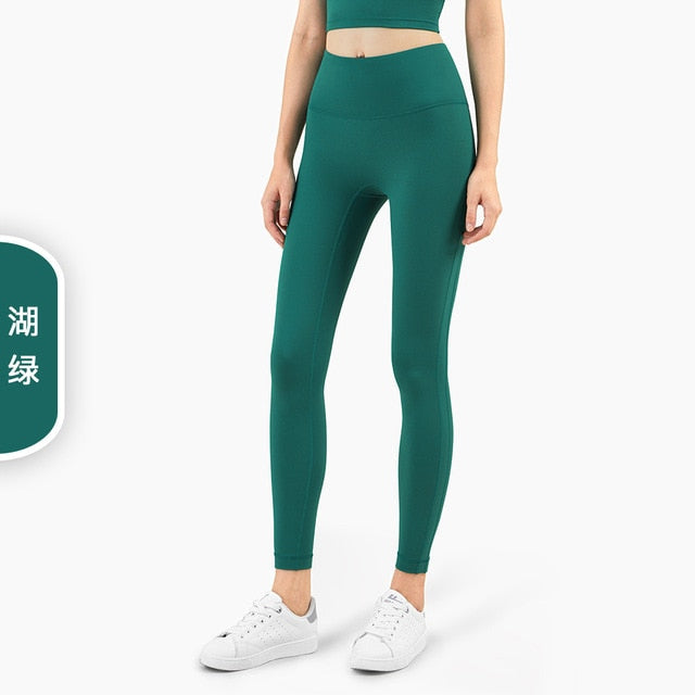 Autumn Seamless Solid Yoga No T line Leggings Fitness Gym Yoga Pantalones High Elastics Sports Breathable Dry Quick Trousers - GilloServ