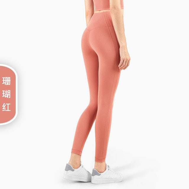 Autumn Seamless Solid Yoga No T line Leggings Fitness Gym Yoga Pantalones High Elastics Sports Breathable Dry Quick Trousers - GilloServ