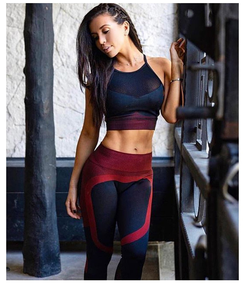 Patchwork Yoga Leggings High Elastics Pants For Women - GilloServ