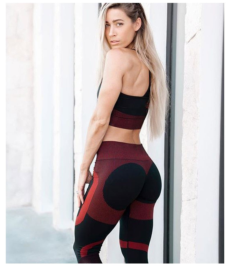 Patchwork Yoga Leggings High Elastics Pants For Women - GilloServ