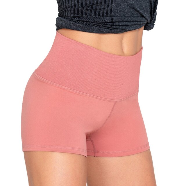 Seamless Yoga Shorts Solid Sports High Elastics Hip Lifting - GilloServ