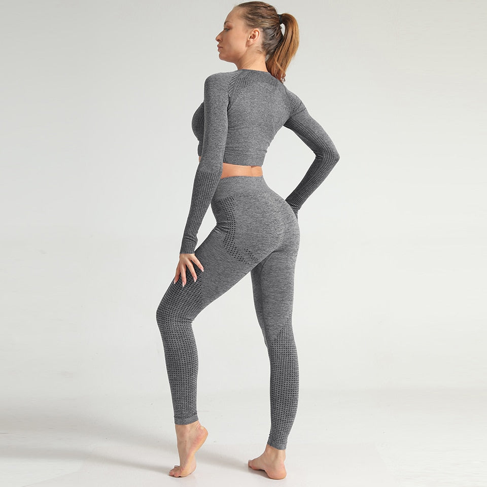 Yoga Sets 2 Piece Women Sport Outfits Workout Sets Exercise Sportswear Gym Jogger Actiivewear Running Suits Fitness Clothes - GilloServ