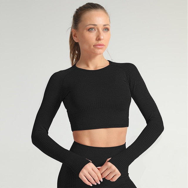 Yoga Shirts Long Sleeves Tops Gym Clothing - GilloServ