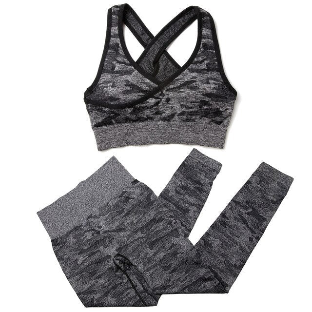 Seamless Yoga Set Fitness Sports Suits Gym Clothing Sport Bra High Waist Yoga Leggings Workout Pants Outfit Sportswear Tracksuit - GilloServ