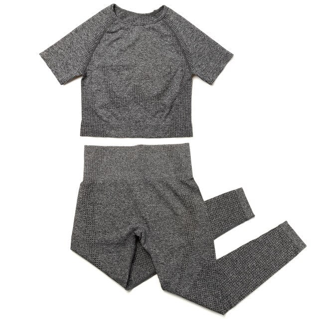 Yoga Set Women 2pcs Sport Suit Gym wear Workout Outfits Long Sleeve - GilloServ