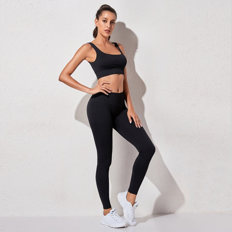 Seamless Yoga Suits Women Crop Top Short Sleeve Shirts - GilloServ