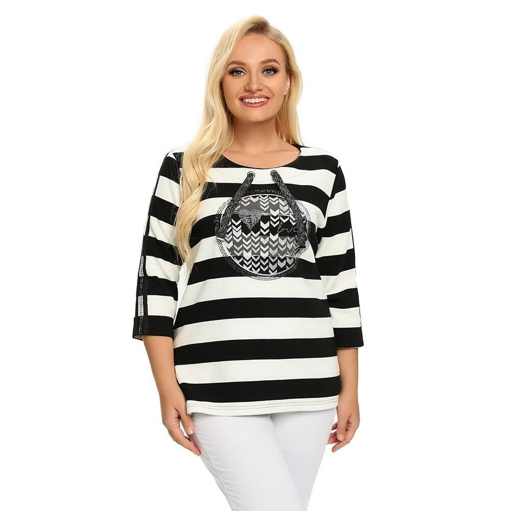Women's Plus Size Spring Polyester Elastic Round Neck - GilloServ