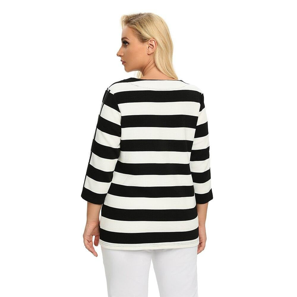 Women's Plus Size Spring Polyester Elastic Round Neck - GilloServ