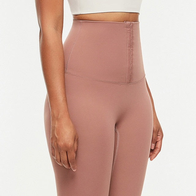Hook Closure Metallic Yoga Pants Sport Leggings - GilloServ