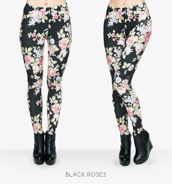 Fashion Flowers Printing Legging Women - GilloServ