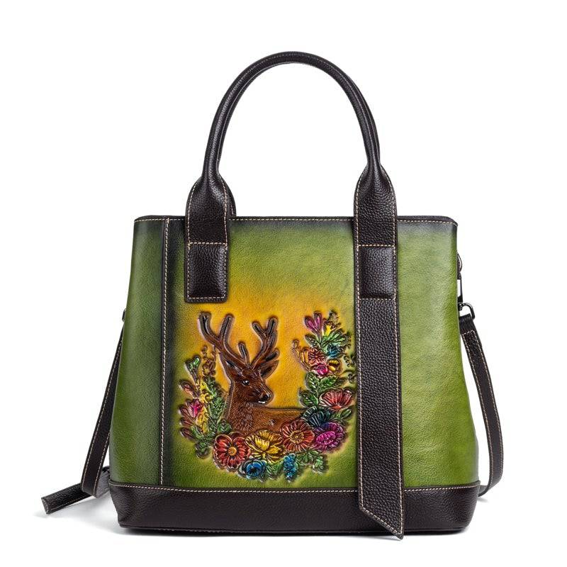 Women Leather Handbag Purse Top Handle Crossbody Bag - GilloServ