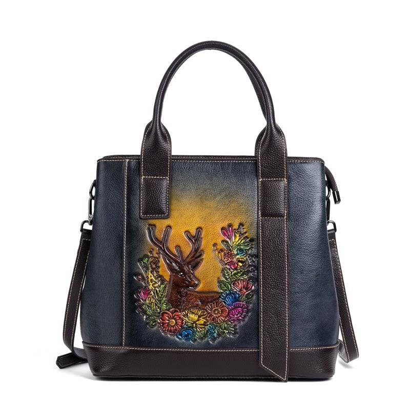 Women Leather Handbag Purse Top Handle Crossbody Bag - GilloServ