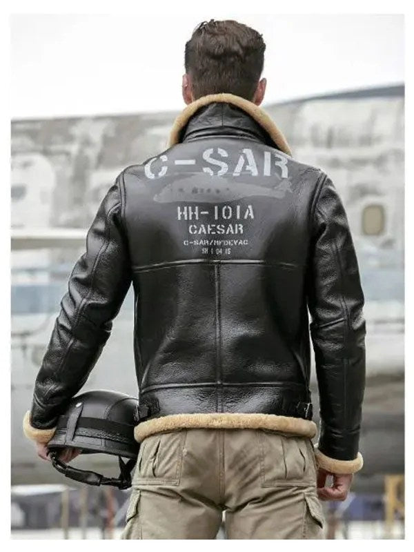 Mens Thick Winter Motorcycle Shearling Fur Leather Jacket Coat-3