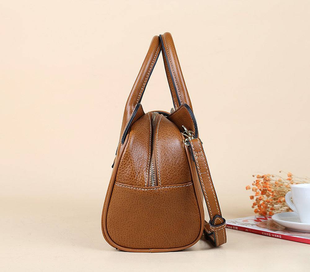 Womens Vintage Leather Top Handle Bag Medium - GilloServ